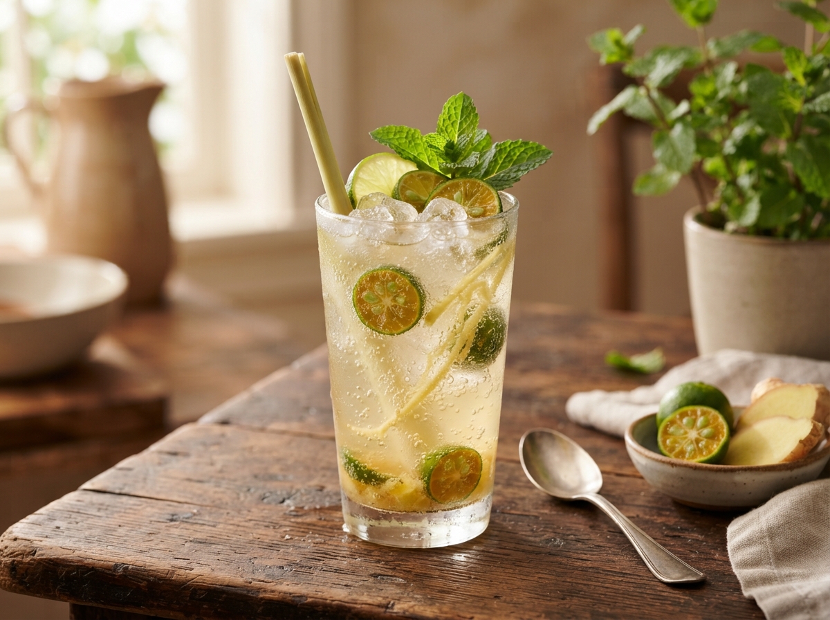 Calamansi Ginger Fizz recipe
