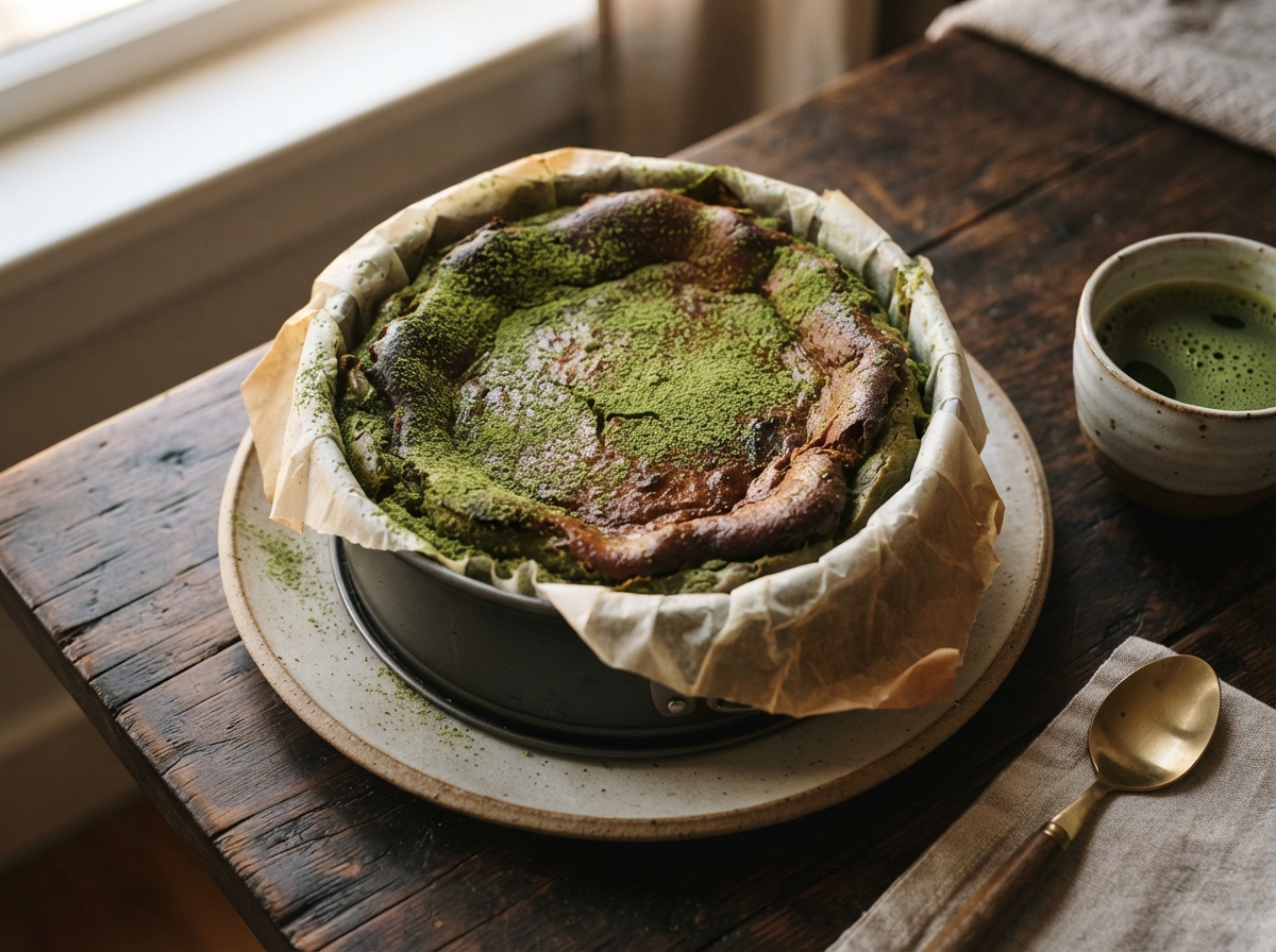 Matcha Basque Cheesecake recipe