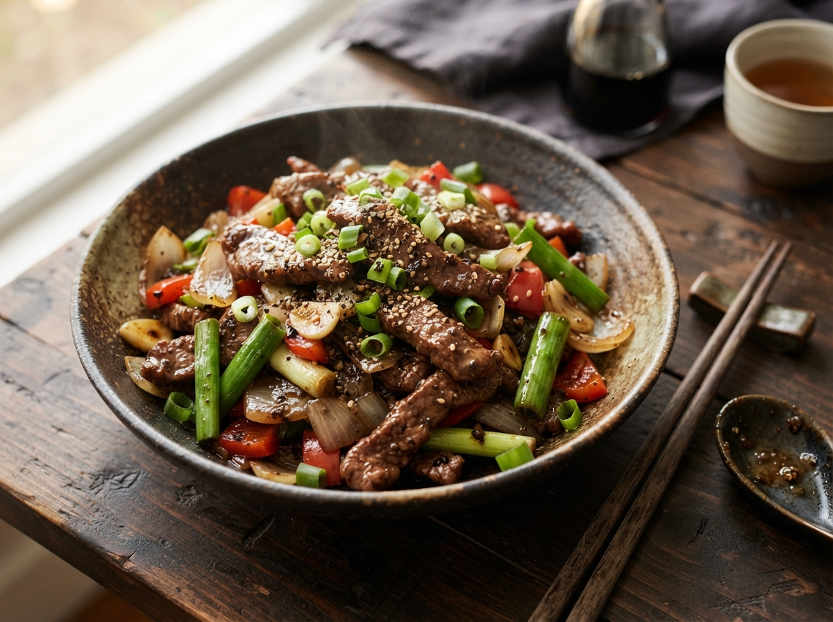 Black Pepper Beef Stir-Fry recipe
